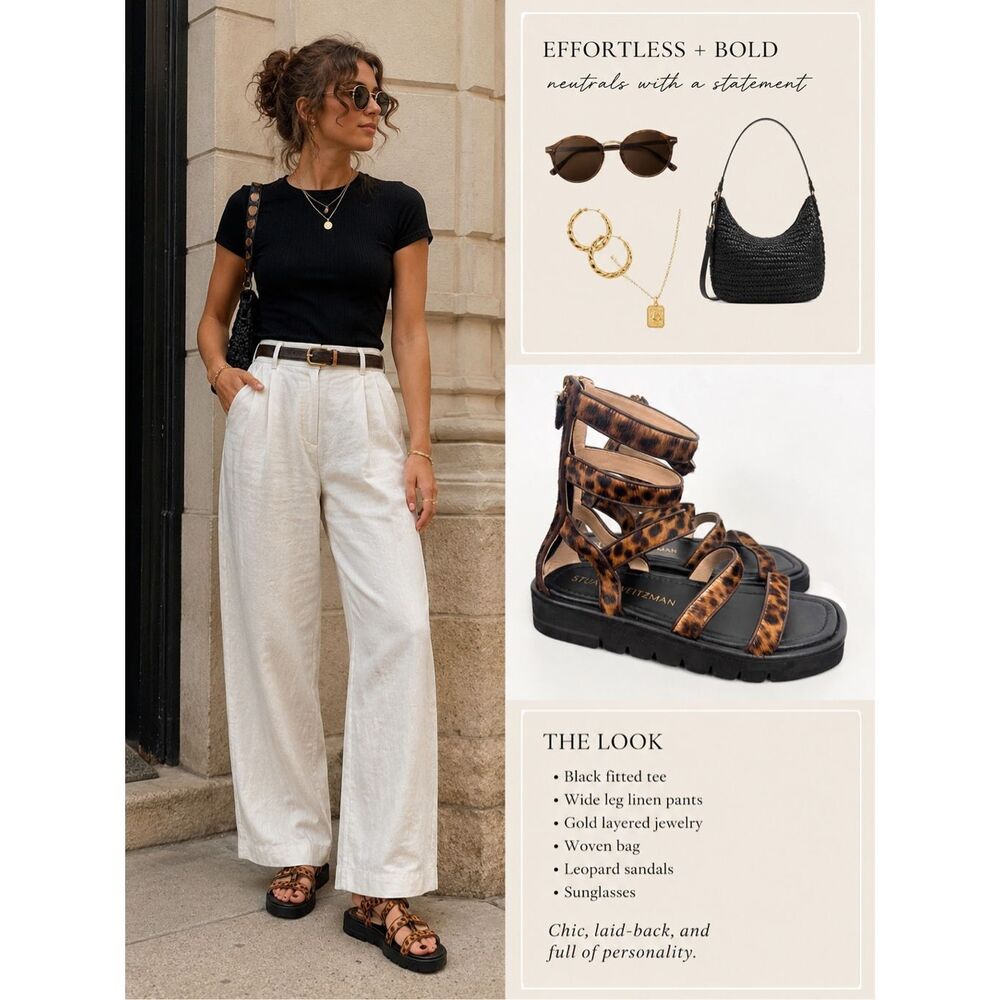 Stuart Weitzman Women’s Gala Lift Leopard Gladiator Sandals - Picture 10 of 10